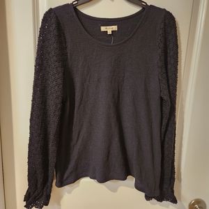 Madewell new with tags small black long sleeve top Nordstrom